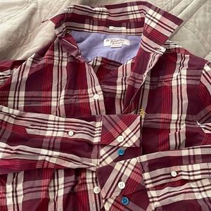 Original Penguin Red and White Plaid Button Down Shirt